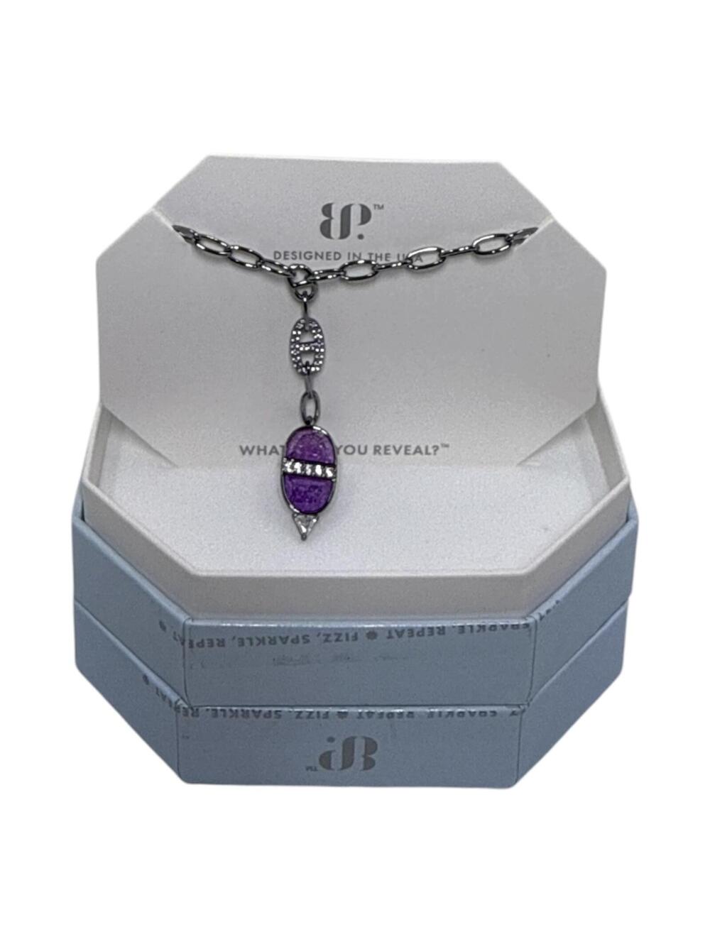 Bomb Party Heavenly Intervention Necklace w/ Lab Created Lavender Ice Crystal